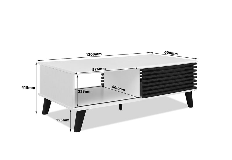 POPE COFFEE TABLE 	BLACK/WHITE