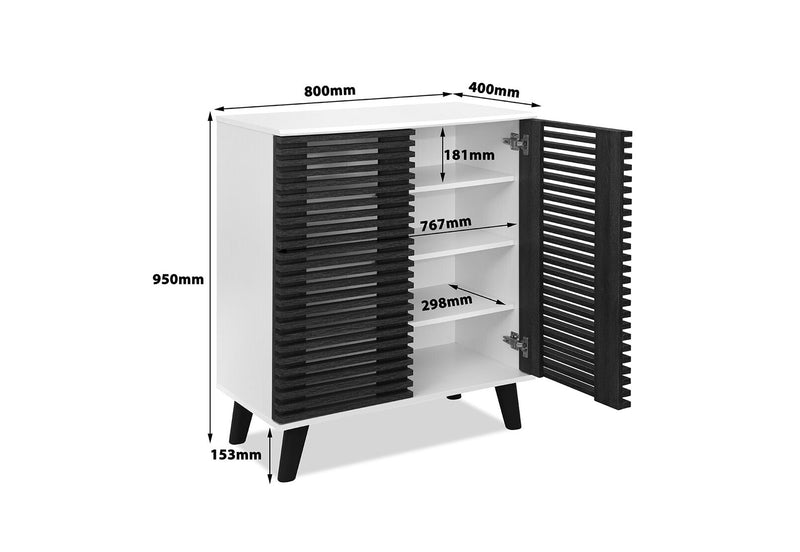 POPE 2 DOOR SMALL BUFFET BLACK/WHITE