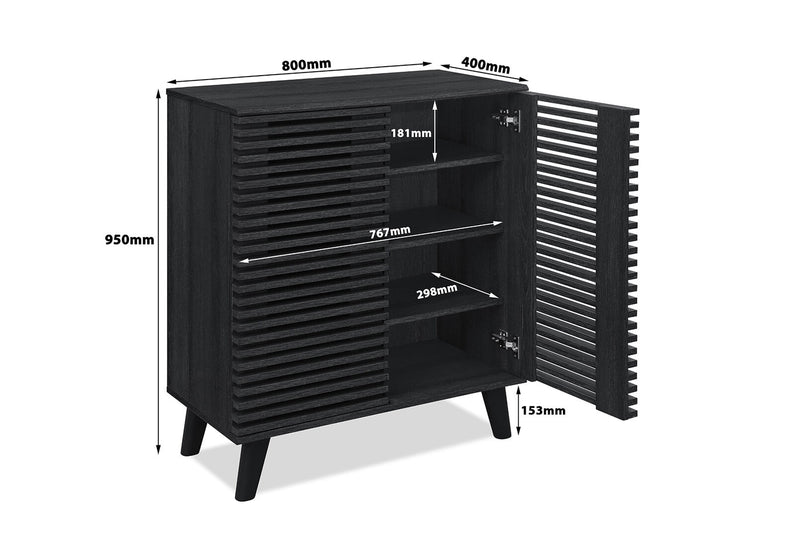 POPE 2 DOOR SMALL BUFFET BLACK