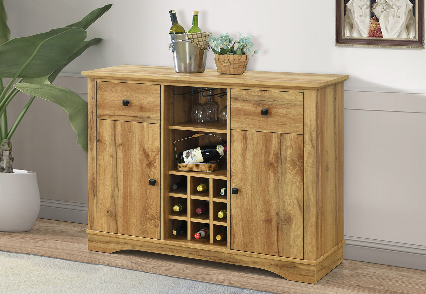 O'BRIEN WINE CABINET OAK