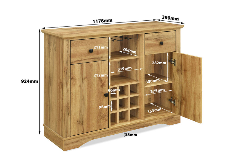O'BRIEN WINE CABINET OAK
