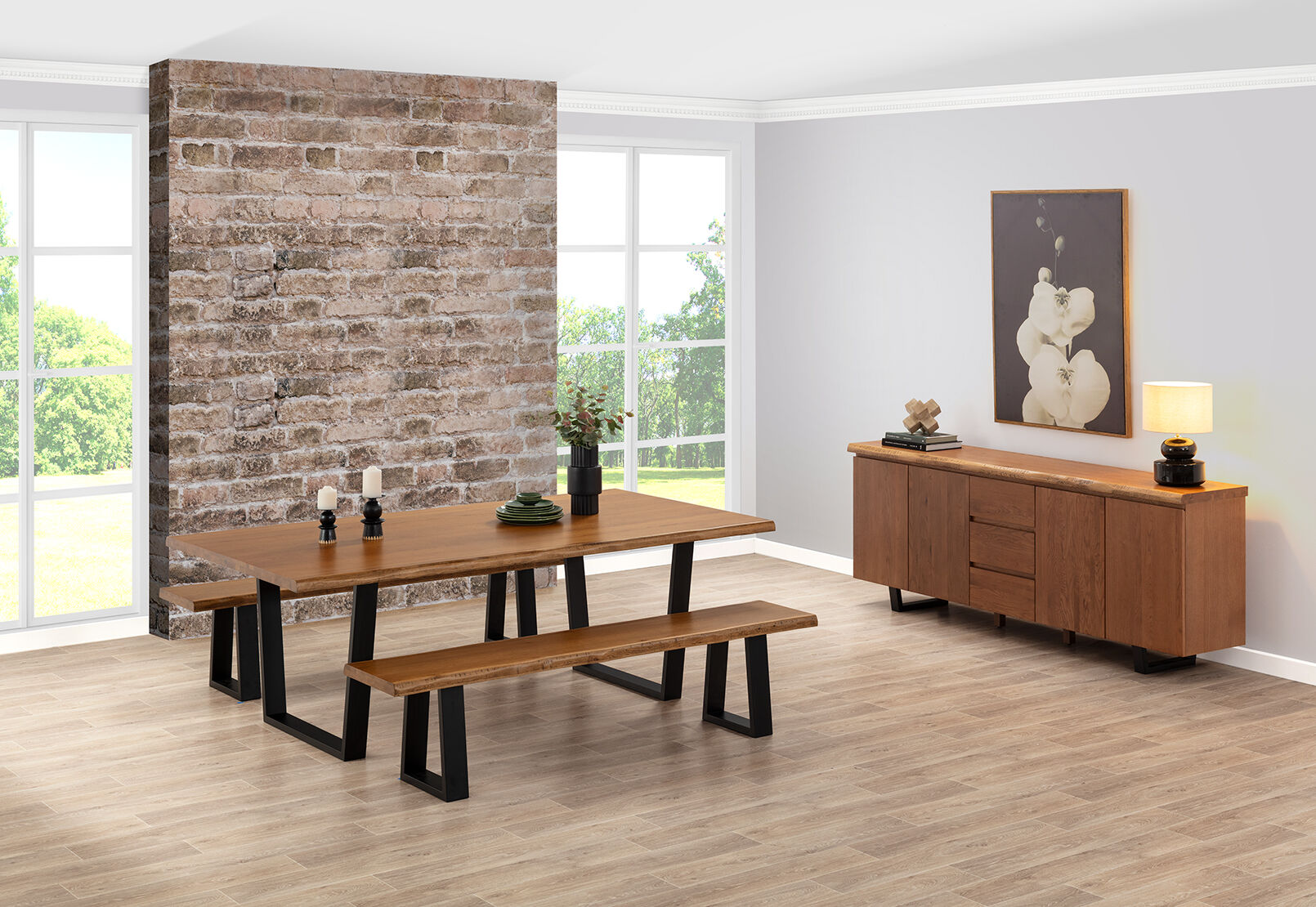 NERO 1900 BENCH 	NATURAL WALNUT