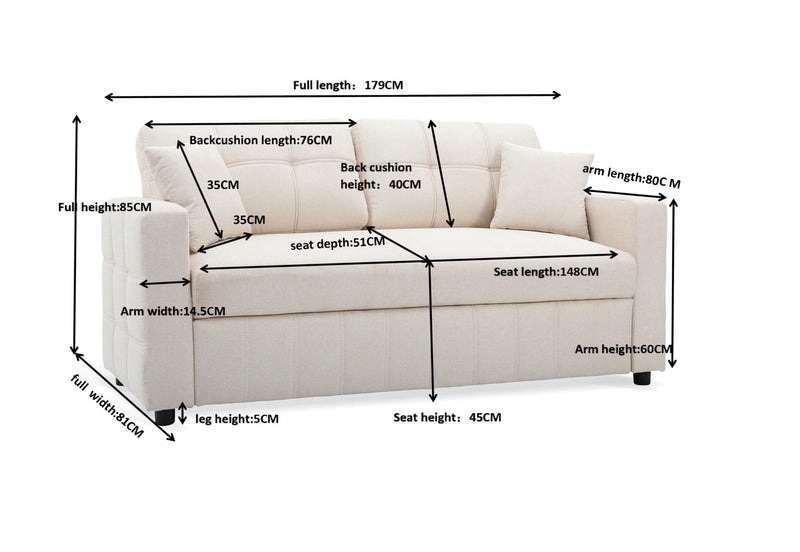 VAUGHAN 3 SEAT SOFA BEIGE