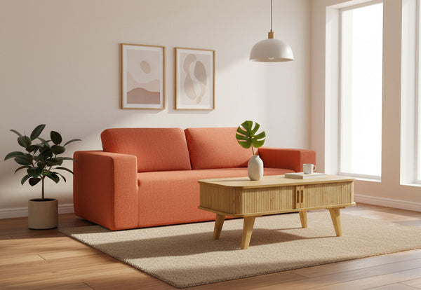 WALTERS 3 SEAT SOFA RUST