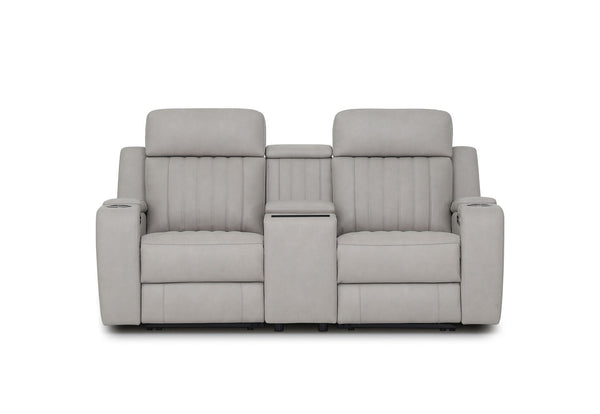 THANE FABRIC 2 SEATER WITH ELECTRIC RECLINERS LIGHT GREY