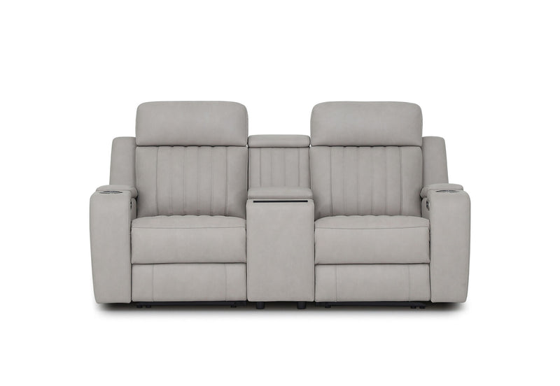 THANE FABRIC 2 SEATER WITH ELECTRIC RECLINERS LIGHT GREY