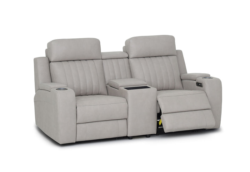 THANE FABRIC 2 SEATER WITH ELECTRIC RECLINERS LIGHT GREY