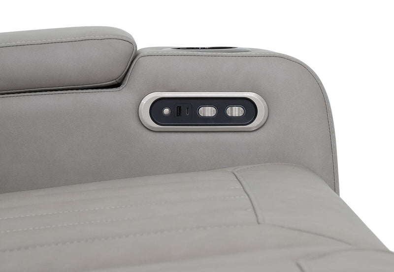 THANE FABRIC 2 SEATER WITH ELECTRIC RECLINERS LIGHT GREY