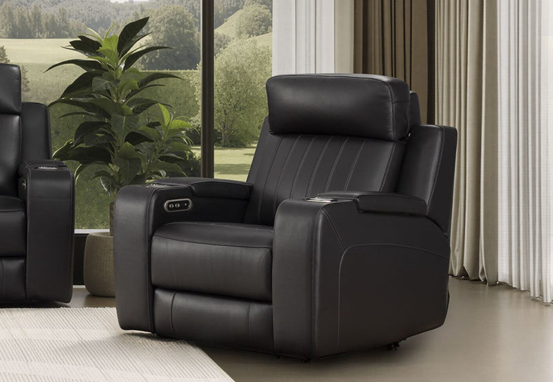 THANE LEATHER ELECTRIC RECLINER BLACK