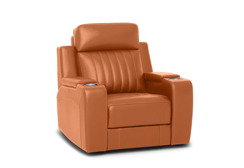 THANE LEATHER ELECTRIC RECLINER MID TAN