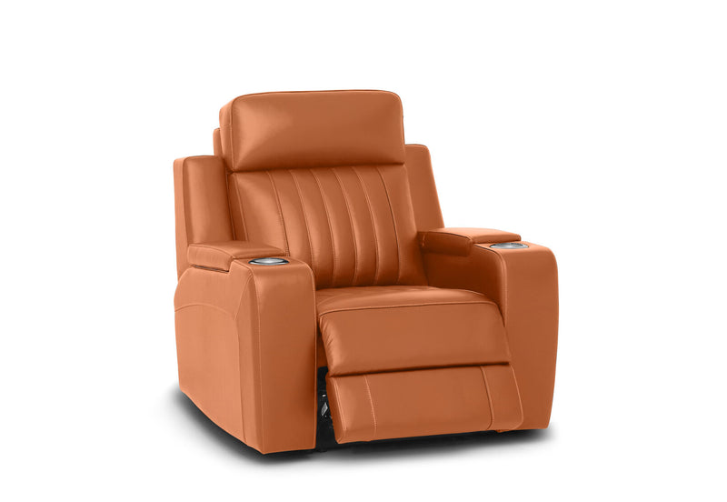 THANE LEATHER ELECTRIC RECLINER MID TAN