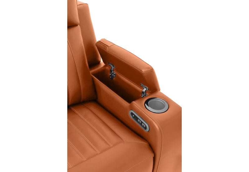THANE LEATHER ELECTRIC RECLINER MID TAN
