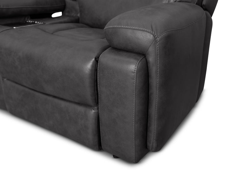 HOLLYWOOD FABRIC MEDIA ELECTRIC RECLINER CHARCOAL