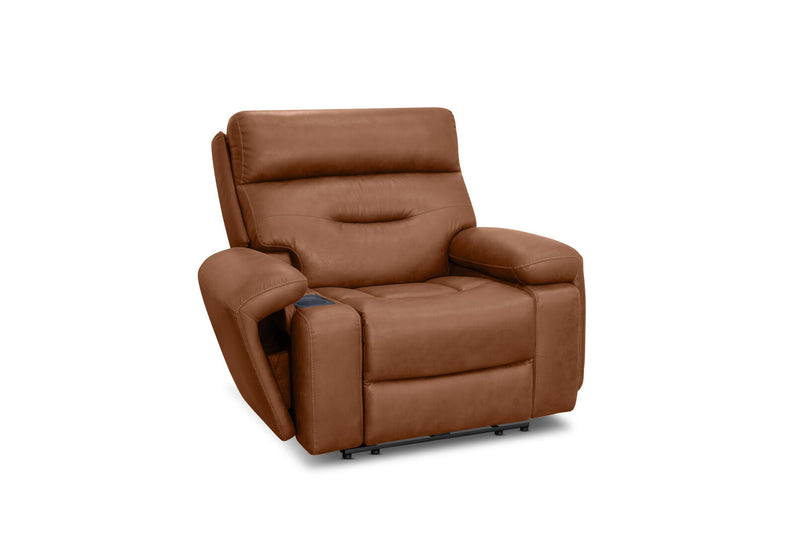 HOLLYWOOD FABRIC MEDIA ELECTRIC RECLINER TAN
