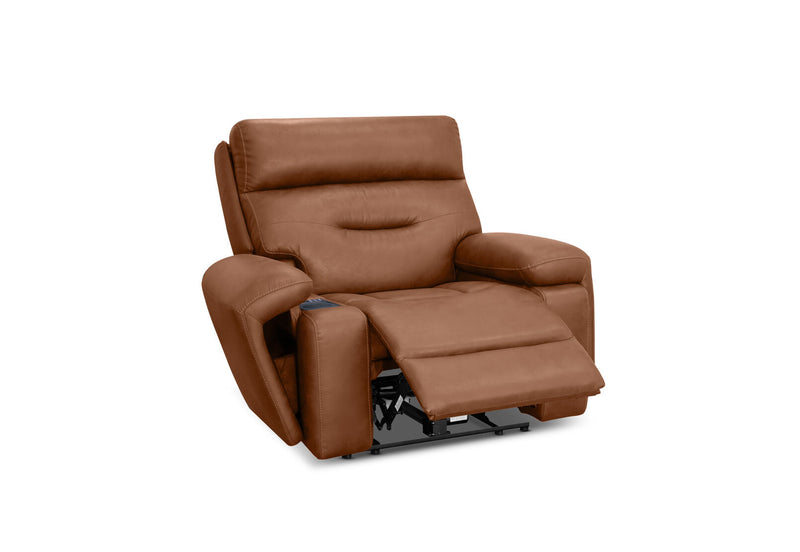 HOLLYWOOD FABRIC MEDIA ELECTRIC RECLINER TAN