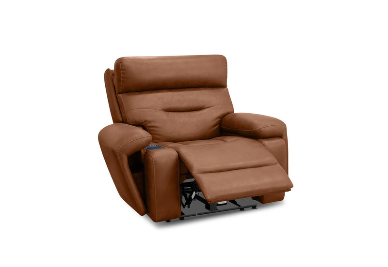 HOLLYWOOD FABRIC MEDIA ELECTRIC RECLINER TAN