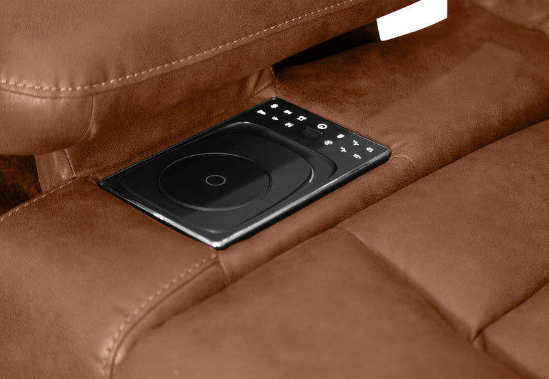 HOLLYWOOD FABRIC MEDIA ELECTRIC RECLINER TAN