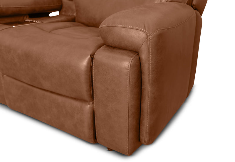 HOLLYWOOD FABRIC MEDIA ELECTRIC RECLINER TAN
