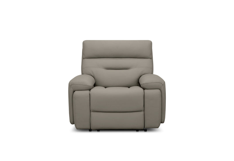 HOLLYWOOD LEATHER MEDIA ELECTRIC RECLINER LIGHT GREY