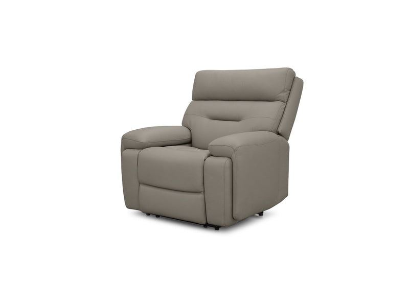 HOLLYWOOD LEATHER MEDIA ELECTRIC RECLINER LIGHT GREY