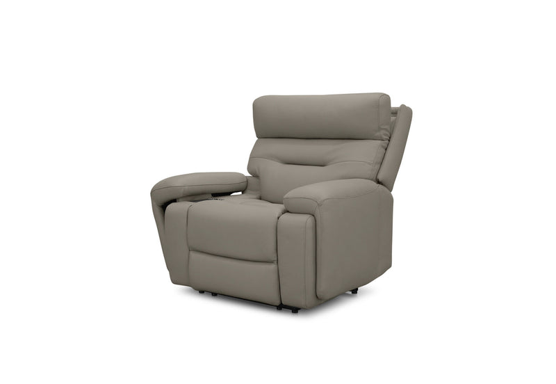 HOLLYWOOD LEATHER MEDIA ELECTRIC RECLINER LIGHT GREY