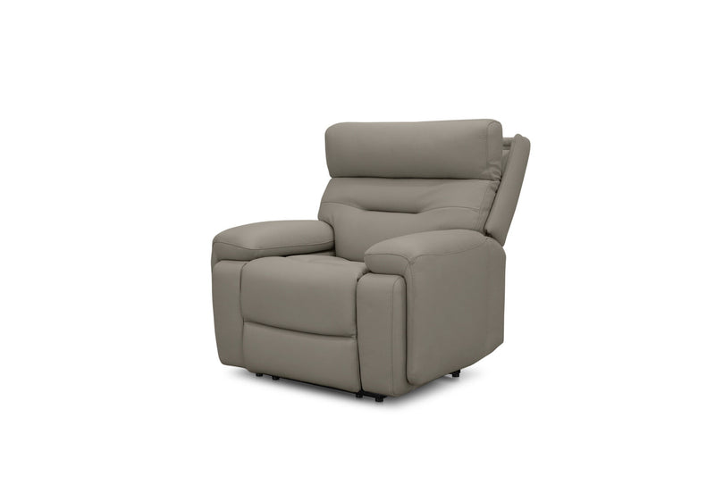 HOLLYWOOD LEATHER MEDIA ELECTRIC RECLINER LIGHT GREY