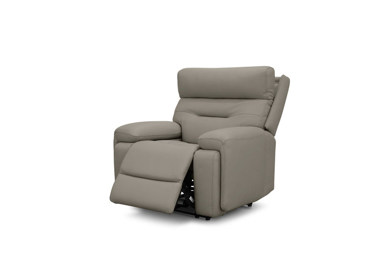 HOLLYWOOD LEATHER MEDIA ELECTRIC RECLINER LIGHT GREY