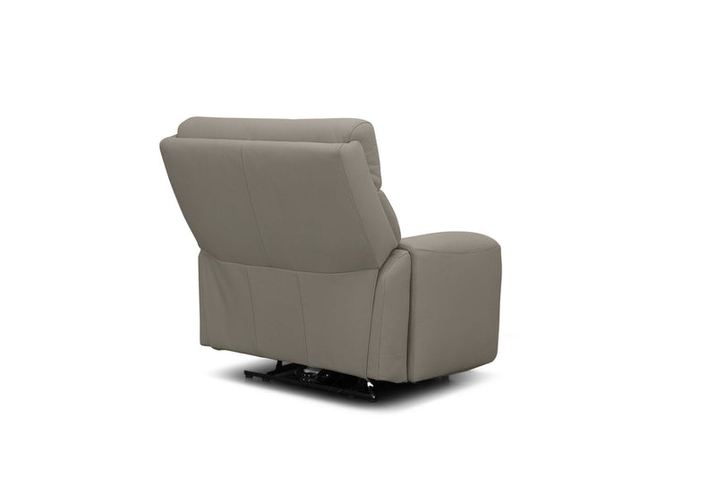 HOLLYWOOD LEATHER MEDIA ELECTRIC RECLINER LIGHT GREY