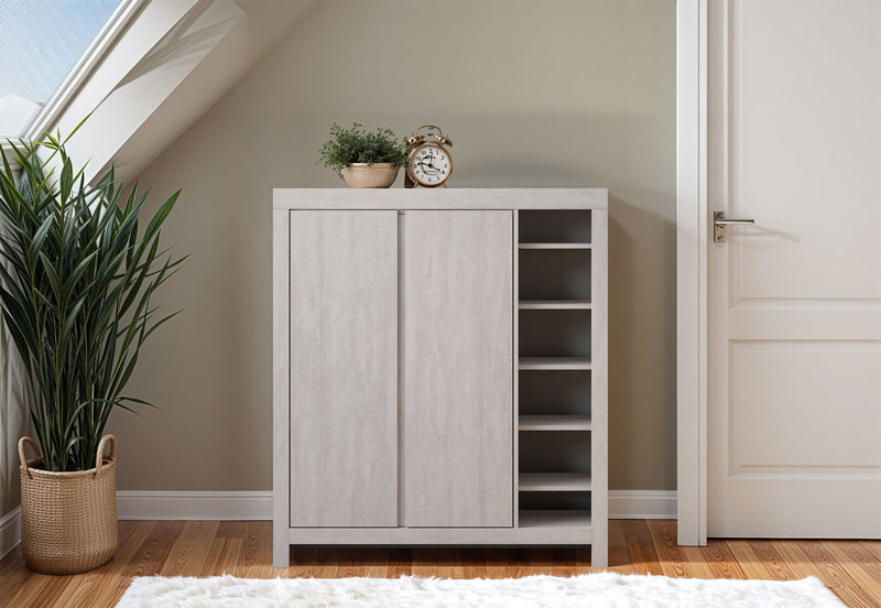 WINTERS 2 DOOR SHOE CABINET WHITE WASH