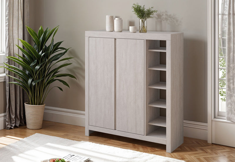 WINTERS 2 DOOR SHOE CABINET WHITE WASH
