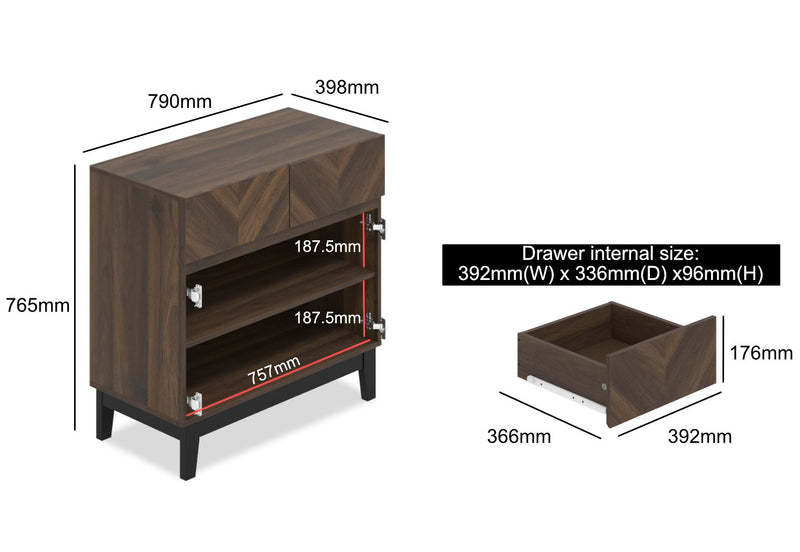 WOODARD 2 DOOR BUFFET WALNUT