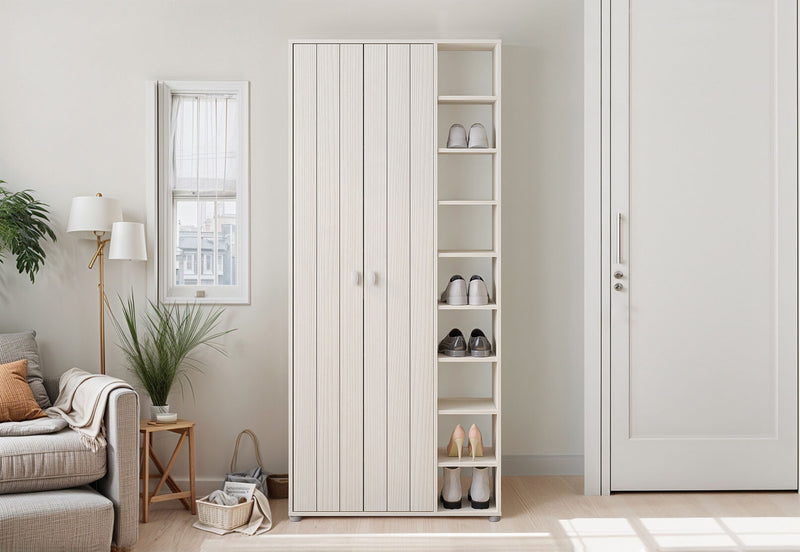 YATES 2 DOOR SHOE CABINET WHITE WASH