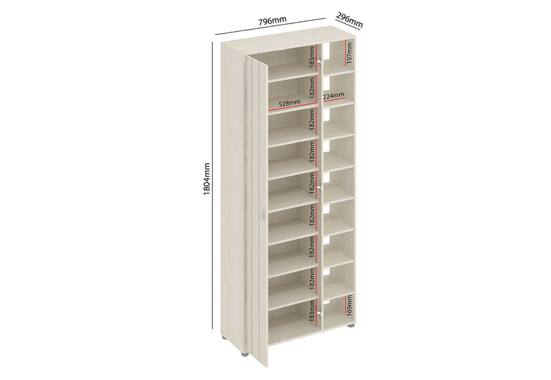 YATES 2 DOOR SHOE CABINET WHITE WASH