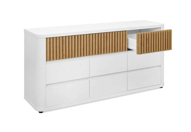 SAN FERNANDO 9 DRAWER BUFFET WHITE/NATURAL
