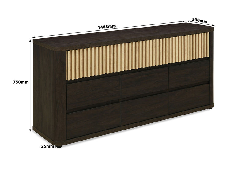 SAN FERNANDO 9 DRAWER BUFFET WALNUT/NATURAL