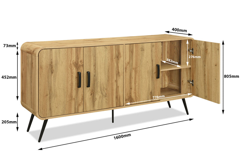 MARTINEZ 4 DOOR BUFFET OAK