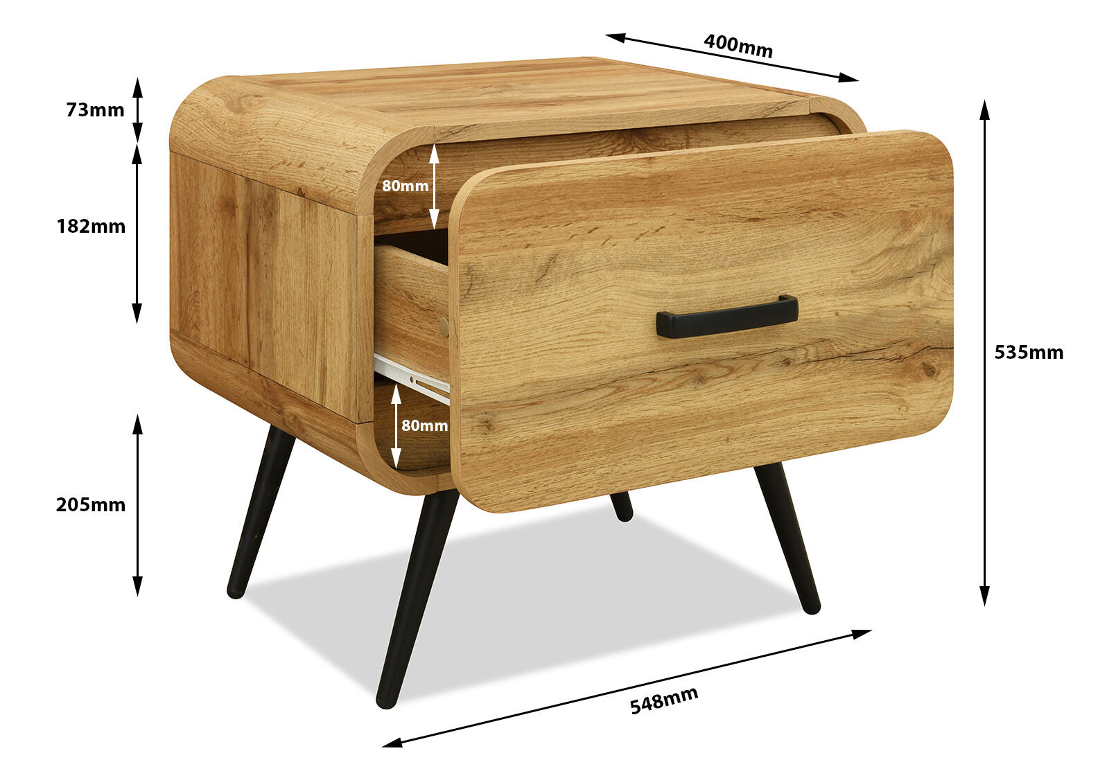 MARTINEZ BEDSIDE OAK
