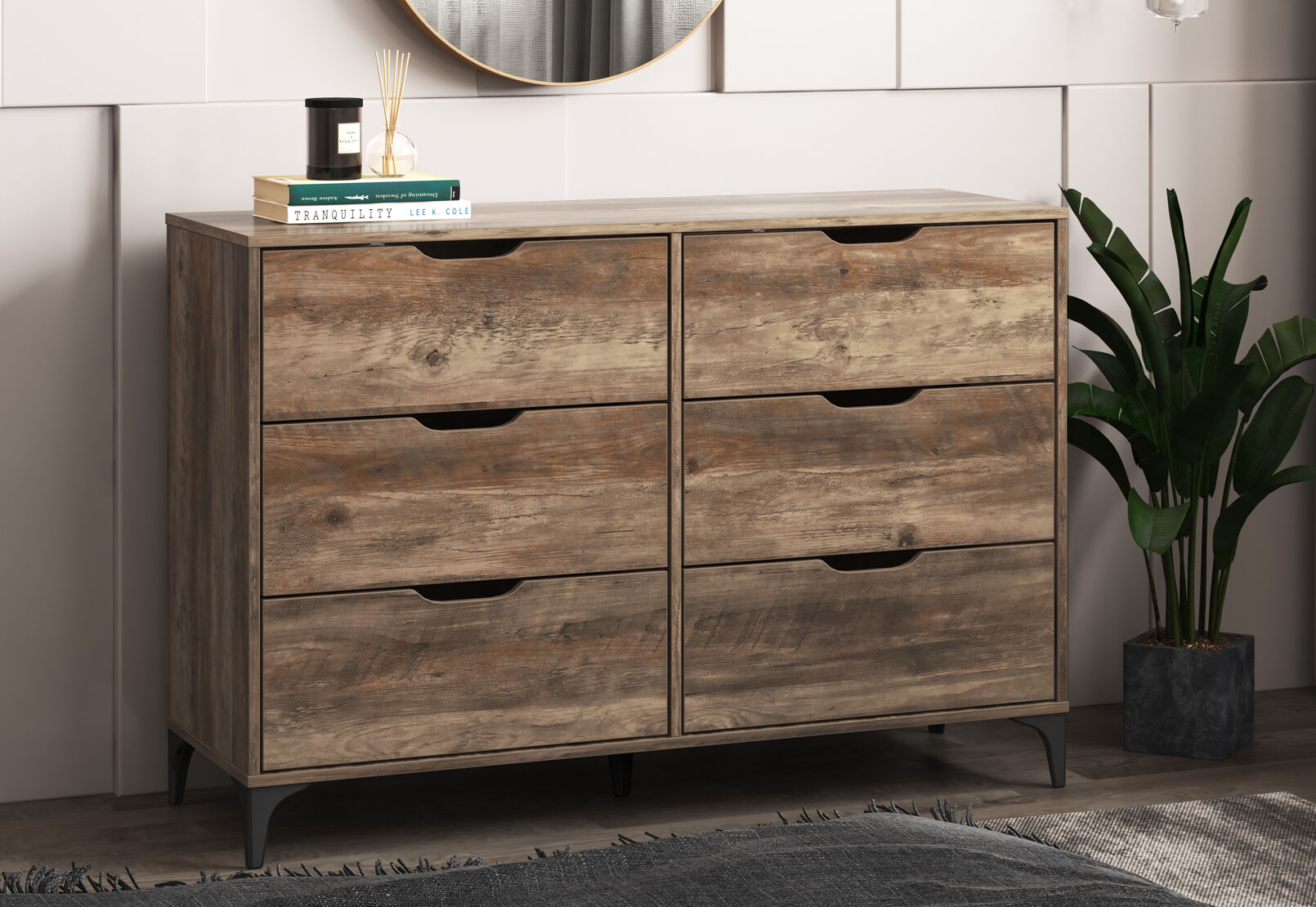 WARE 6 DRAWER DRESSER WALNUT