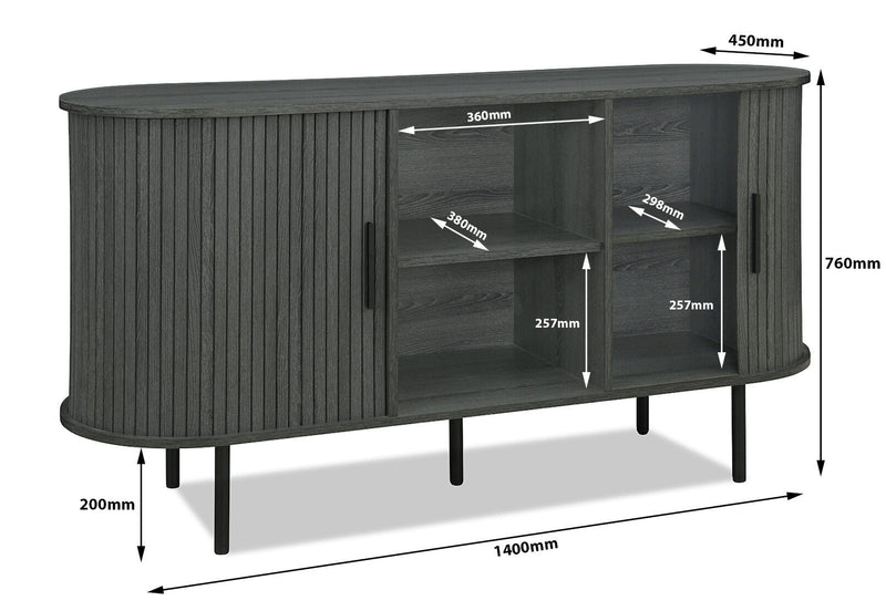 McCOY 2 DOOR BUFFET BLACK