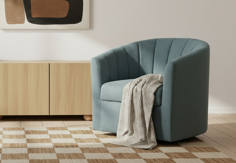 STOKES SWIVEL ACCENT CHAIR TEAL