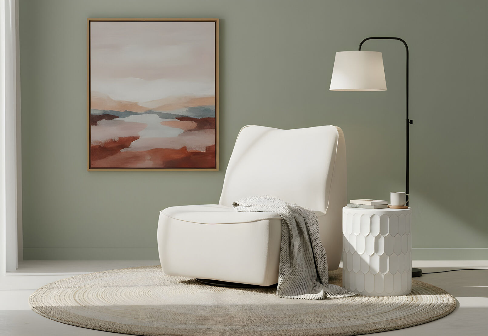 STRONG SWIVEL ACCENT CHAIR BEIGE