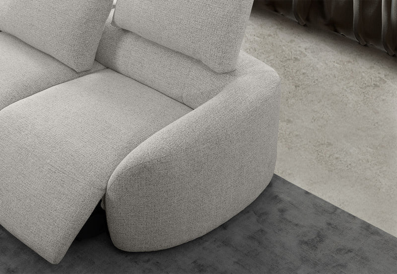 ARETHA FABRIC 2.5 SEATER WITH INBUILT ELECTRIC RECLINERS OYSTER