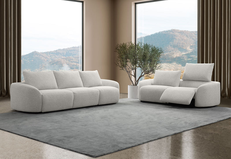 ARETHA FABRIC 2.5 SEATER WITH INBUILT ELECTRIC RECLINERS OYSTER