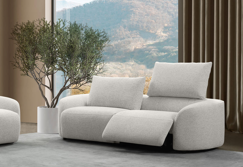 ARETHA FABRIC 2.5 SEATER WITH INBUILT ELECTRIC RECLINERS OYSTER