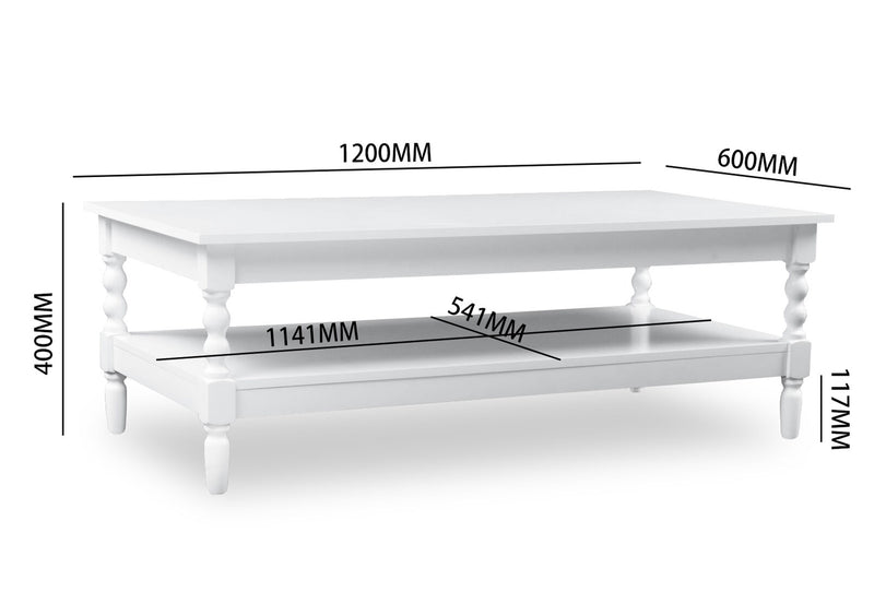 JAMESPORT 1200MM COFFEE TABLE 	WHITE