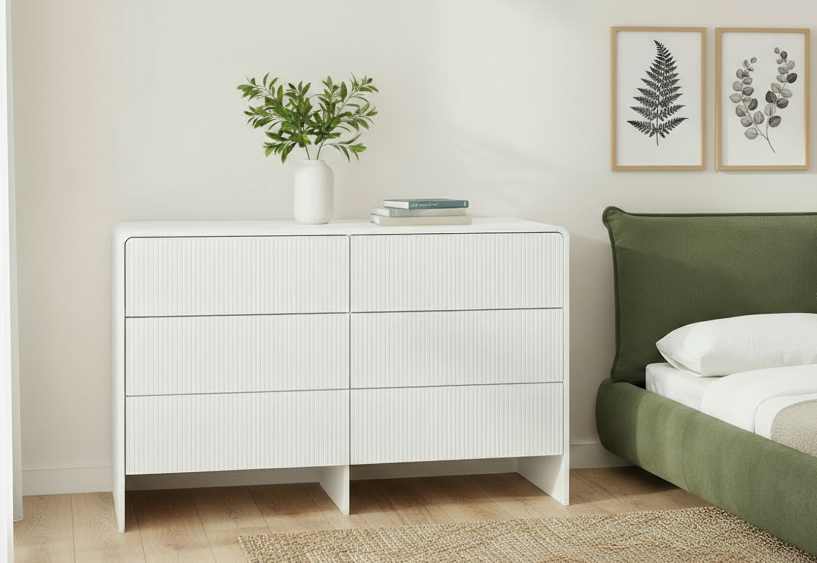 PALMEA 6 DRAWER DRESSER WHITE