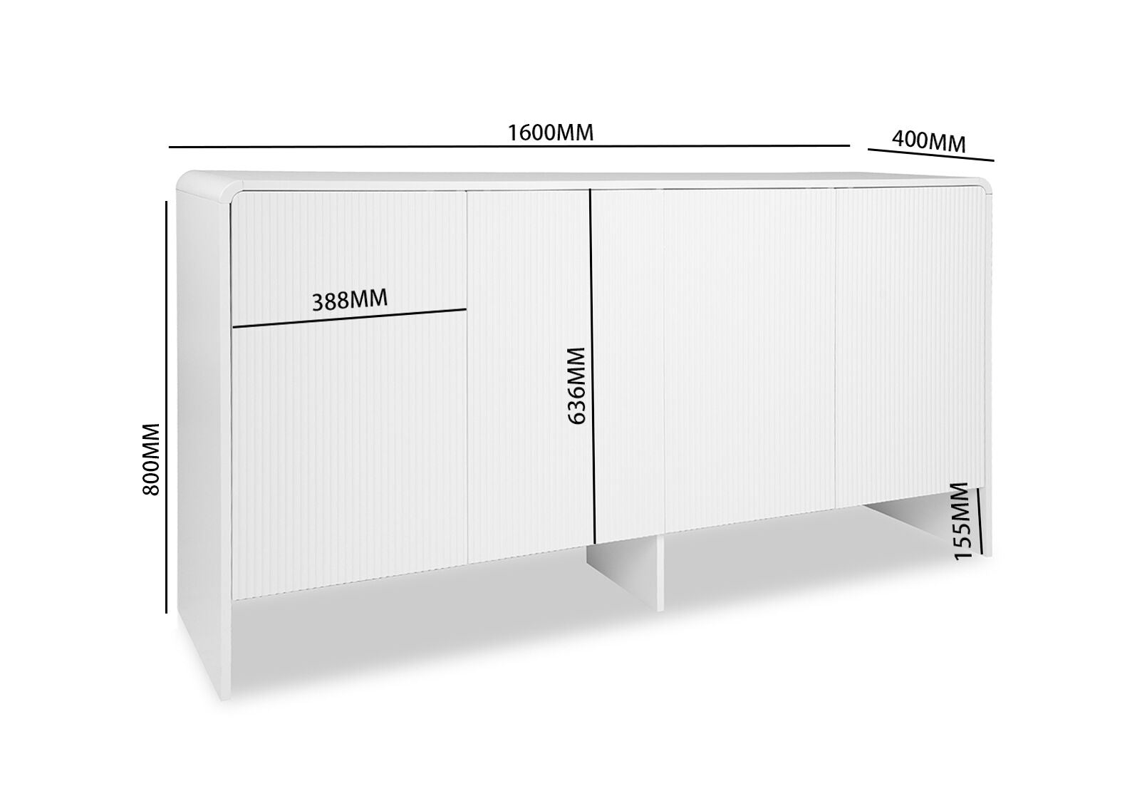 PALMEA 4 DOOR BUFFET WHITE
