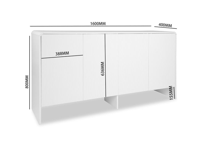 PALMEA 4 DOOR BUFFET WHITE