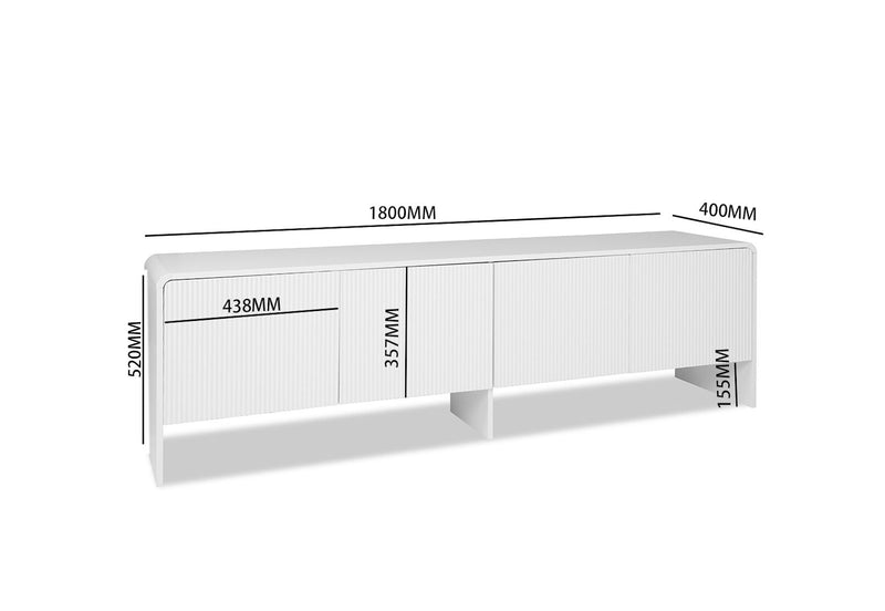 PALMEA 4 DOOR ENTERTAINMENT UNIT WHITE