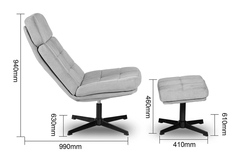 MURILLO SWIVEL ACCENT CHAIR GREY